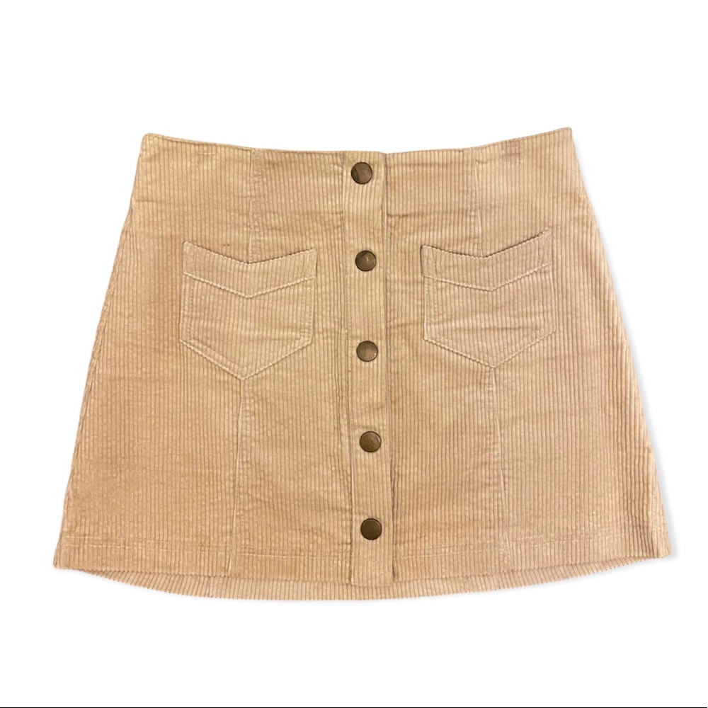 Beige Corduroy Skirt